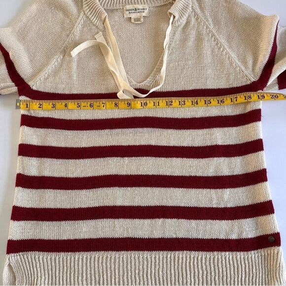 Denim & Supply Ralph Lauren 100% Linen Ivory Striped Sweater Vintage Size Large - Picture 5 of 11